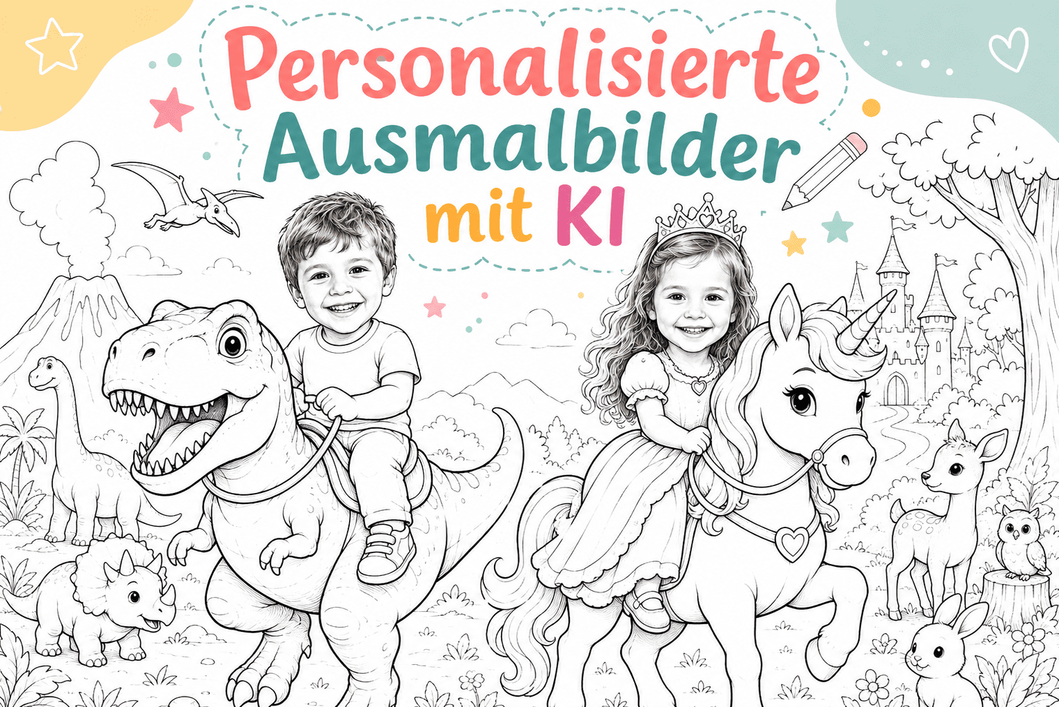 Personalisierte Ausmalbilder mit KI erstellen: So machst du aus deinem Kind die Hauptfigur im Ausmalbild