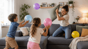 Luftballon Spiele für Kinder: 15+ einfache Spielideen für drinnen und draußen verteidige die couch