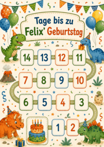 countdownposter dino zahlen