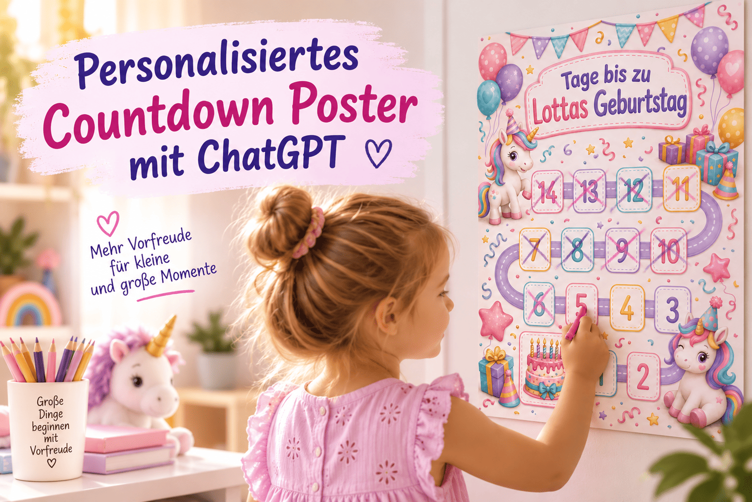 Personalisiertes Countdown Poster für Kinder: Mit ChatGPT einfach selbst erstellen